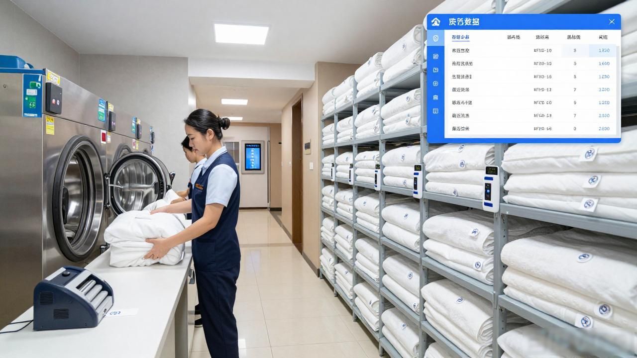 RFID电子标签在酒店布草管理中的实际应用情况_酒店布草管理盘点表格_什么是酒店标签